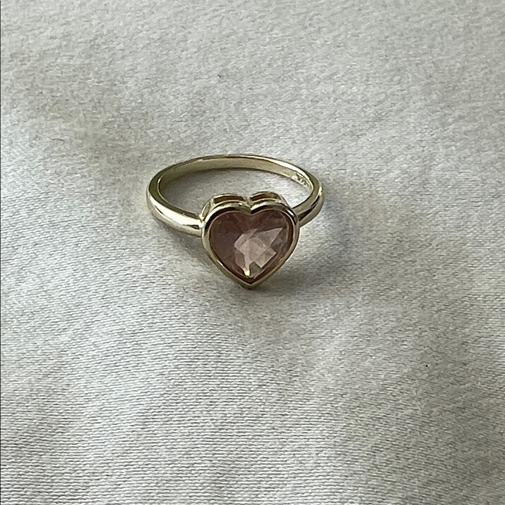 Nicola Bathie Pink Gold Heart Ring Size 8